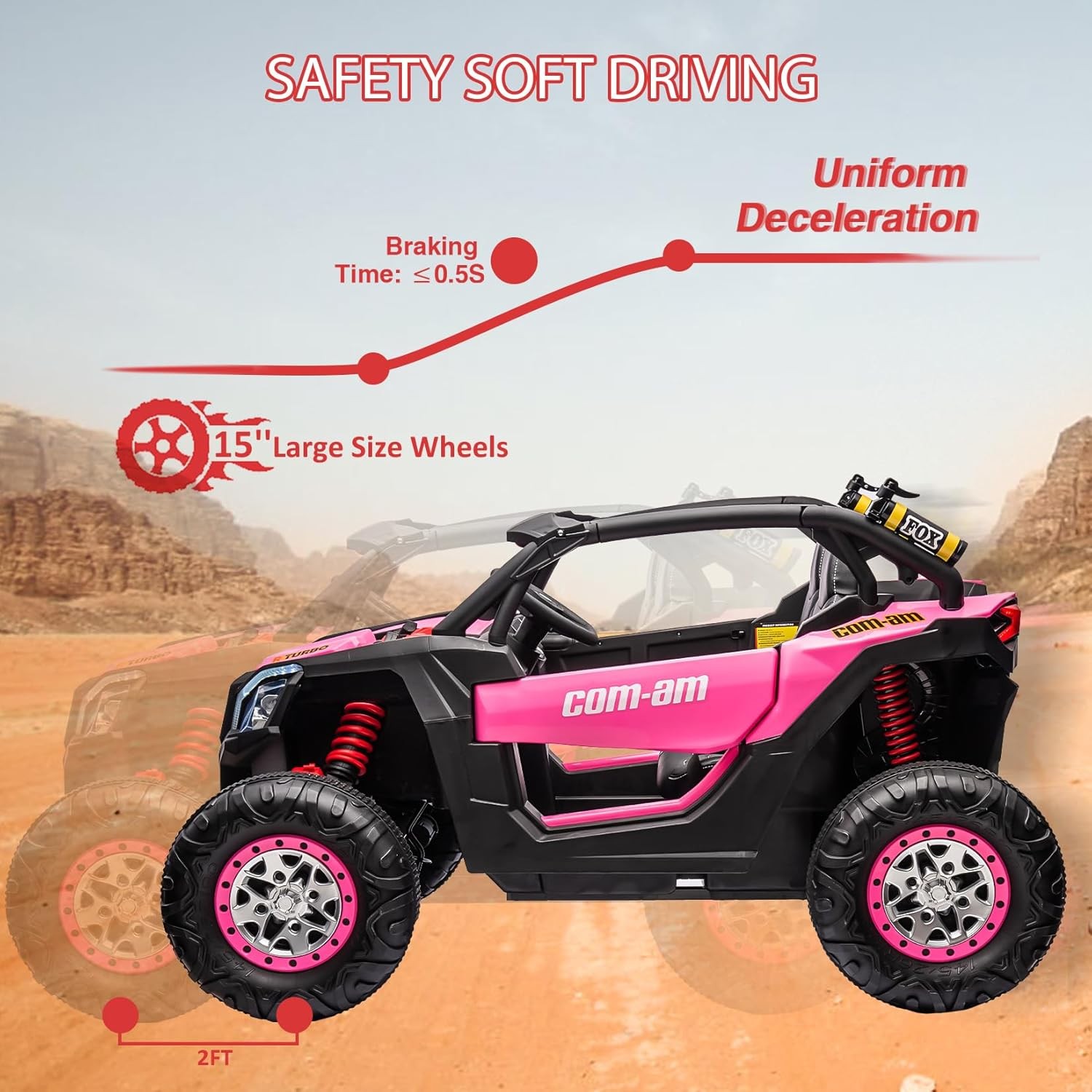 24V 2-Seater 4WD Kids Truck 300W Power with Remote, Spring Suspension Multicolor
