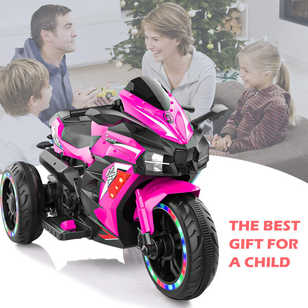 2025 Kids Ride On Dirt Bike 12V Electric Motorcycle 3 Wheels Light Music Xmas