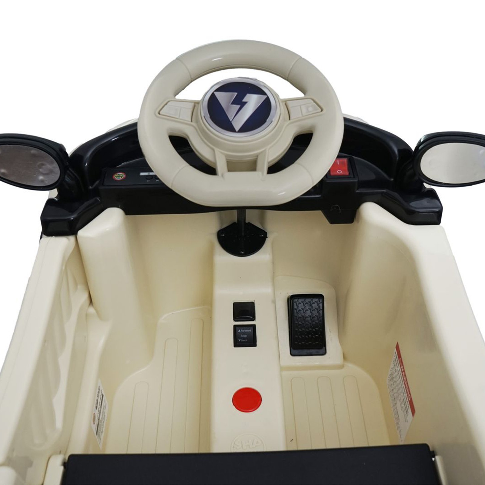 12V Kids Ride On Car Wheel LED USB & Bluetooth Suitable for Kids Aged 2-4 Beige