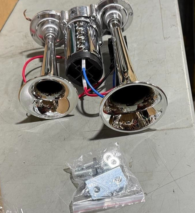 12V 600DB Upgraded Air Horn Dual Trumpets, Super Loud Train Electric…