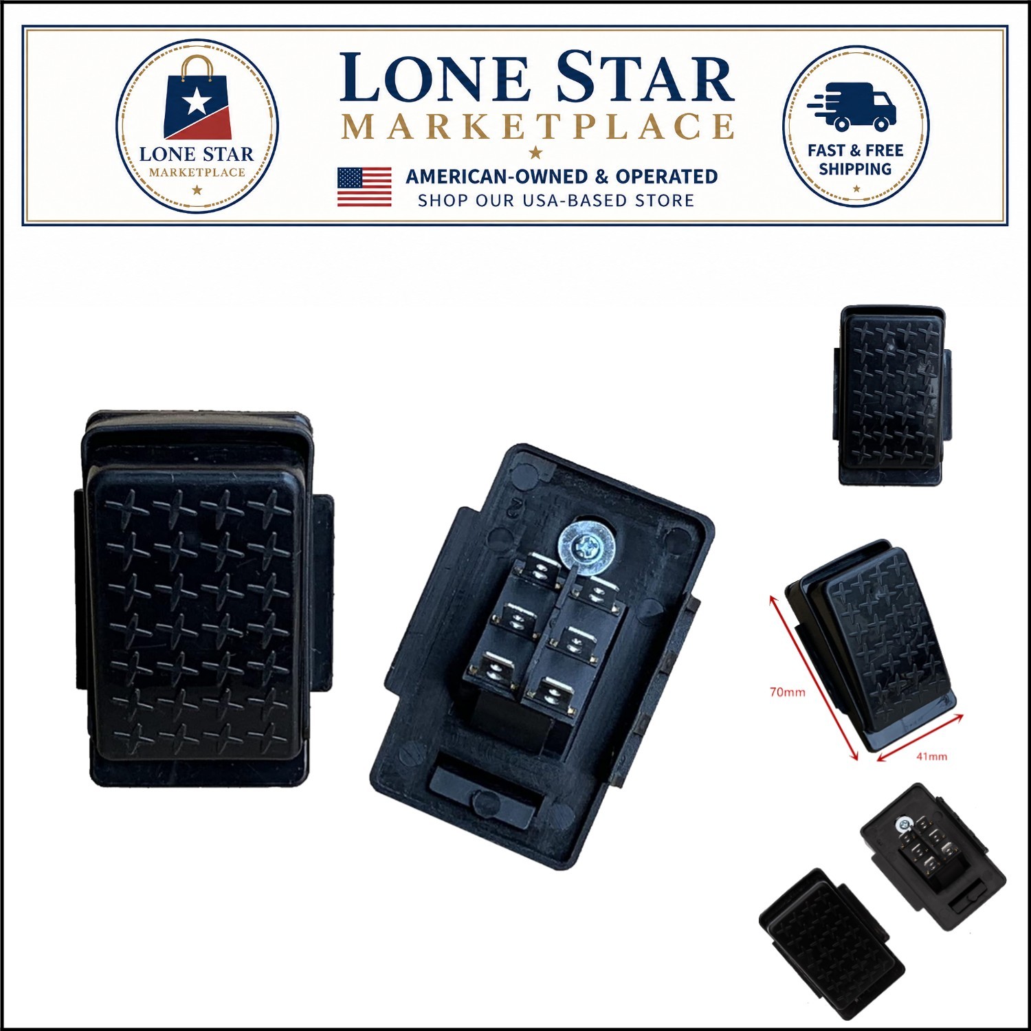 Replacement 12V Foot Pedal Switch for Children’s Electric Cars – 6-Pin Black
