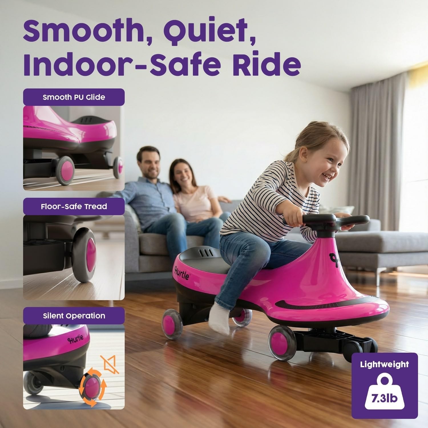 Swing Ride On Car Wiggle Car Toy Kids No Pedals Batteries/Gears Safe Toddler