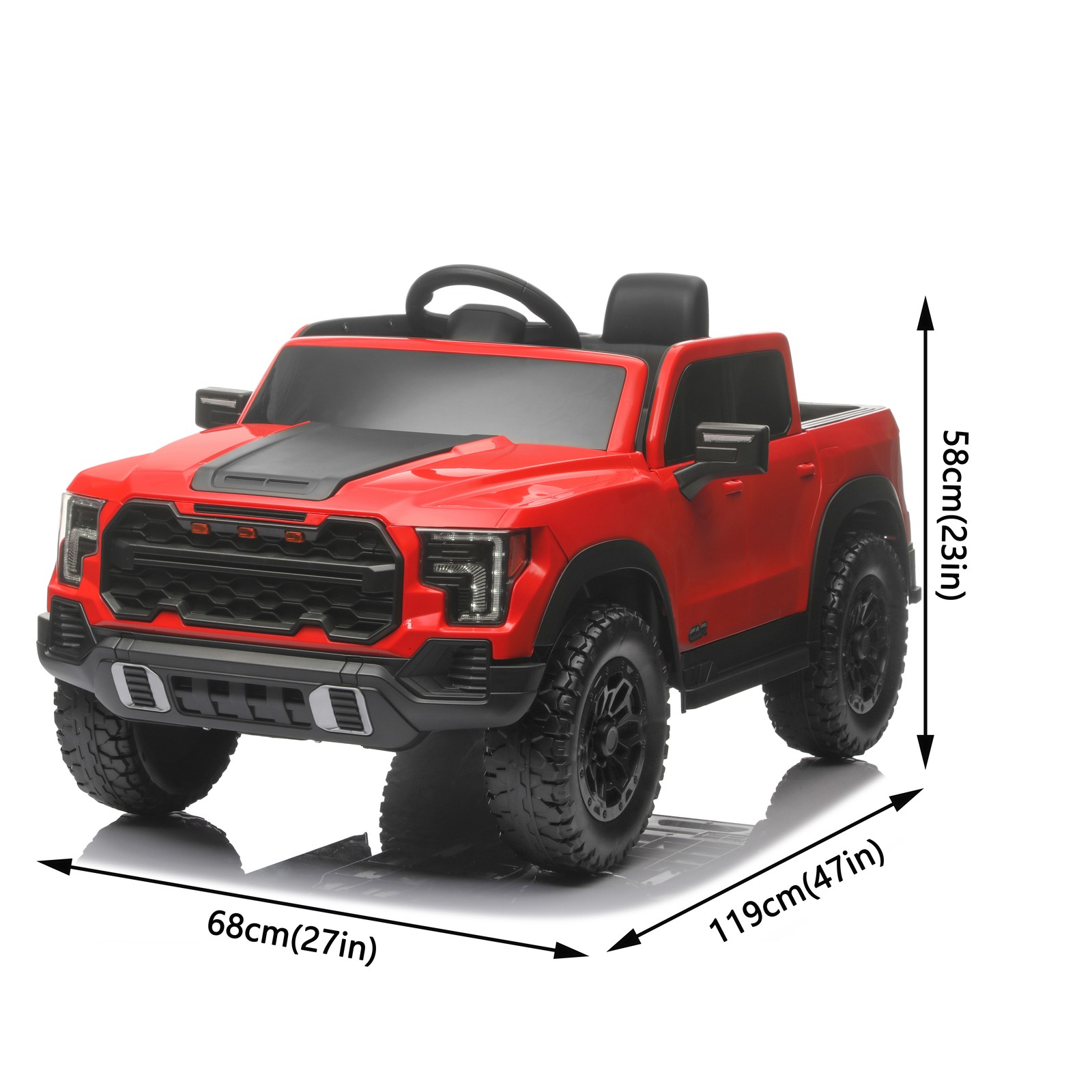 12V Kids Ride-On Car Remote Control, 4-Wheel Shock Absorption 3-6 Years Red