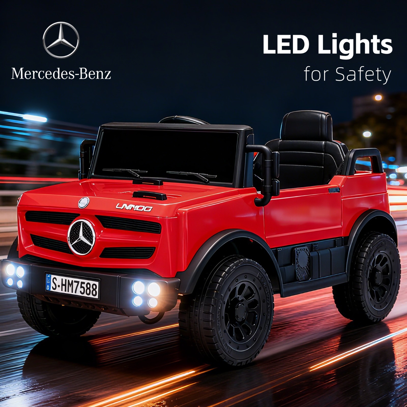 Red Mercedes Licensed 12V Ride on Toy Electric Car Age for 1-4 w/ Parent Remote