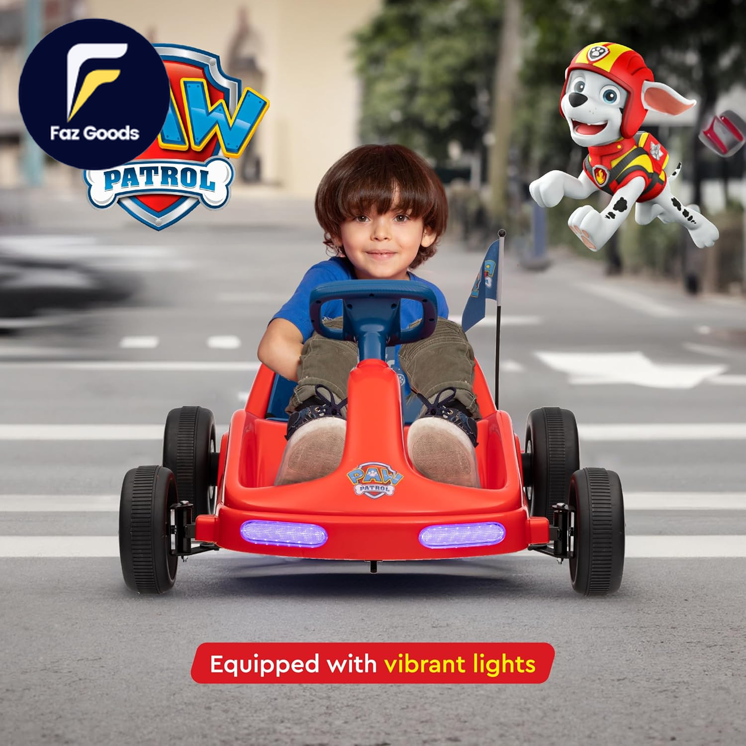 Paw Patrol Chase 6V Electric Go Kart for Kids Electric Ride-On Toy with Lights