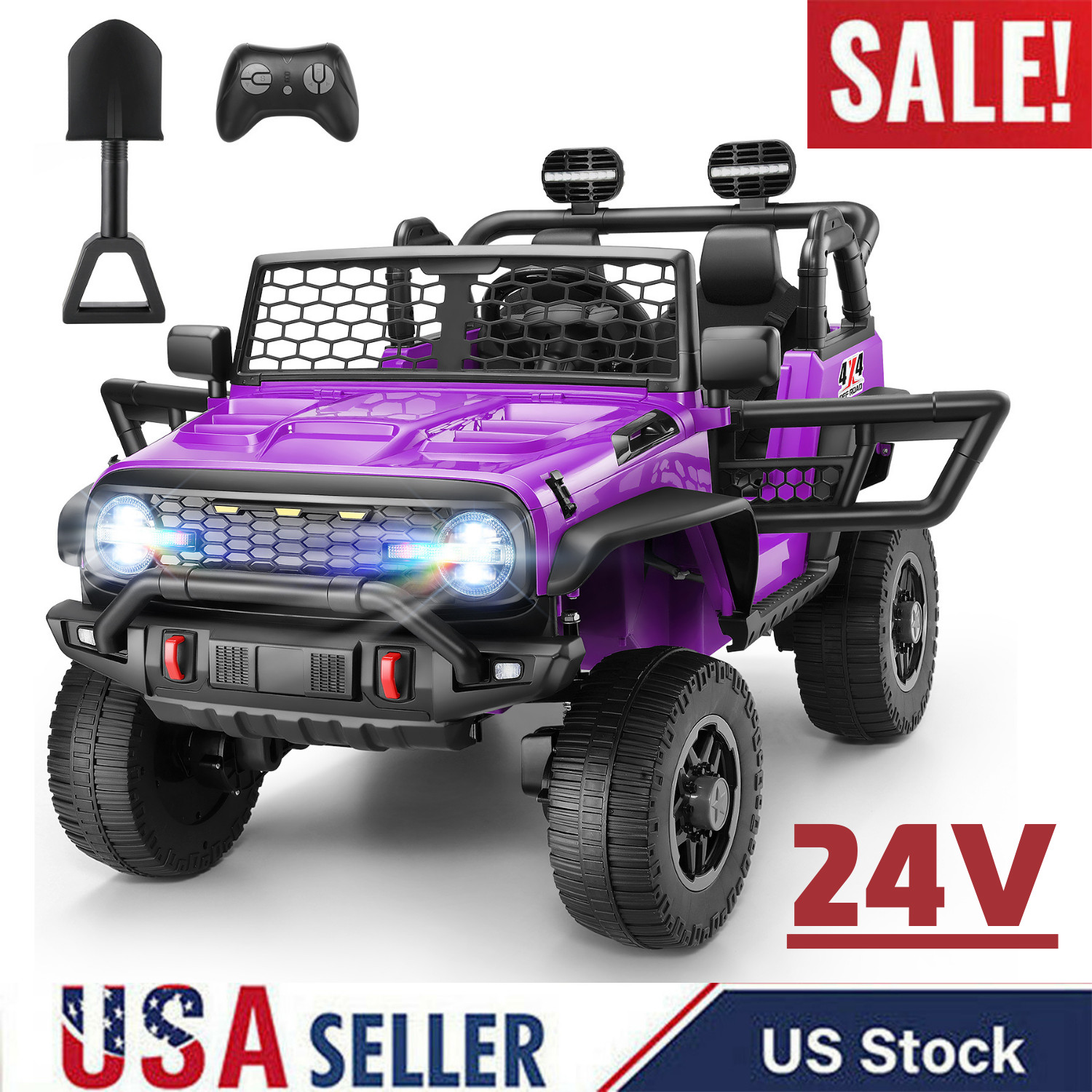 24V Ride on Car 2 Seater Electric Truck 4WD/2WD 4x100W Power Electric SUV Gift