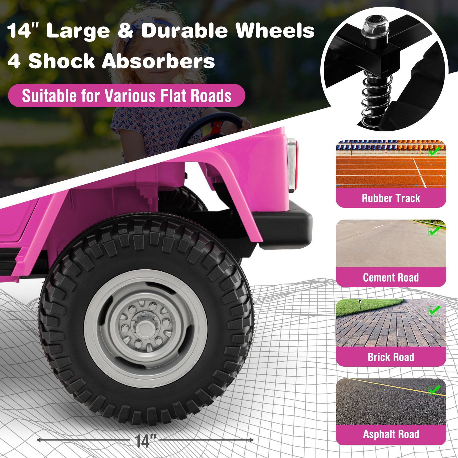 2 Seater Ride On Truck Car 12V Licensed Toyota FJ40 RC w/ Laser Light & Music