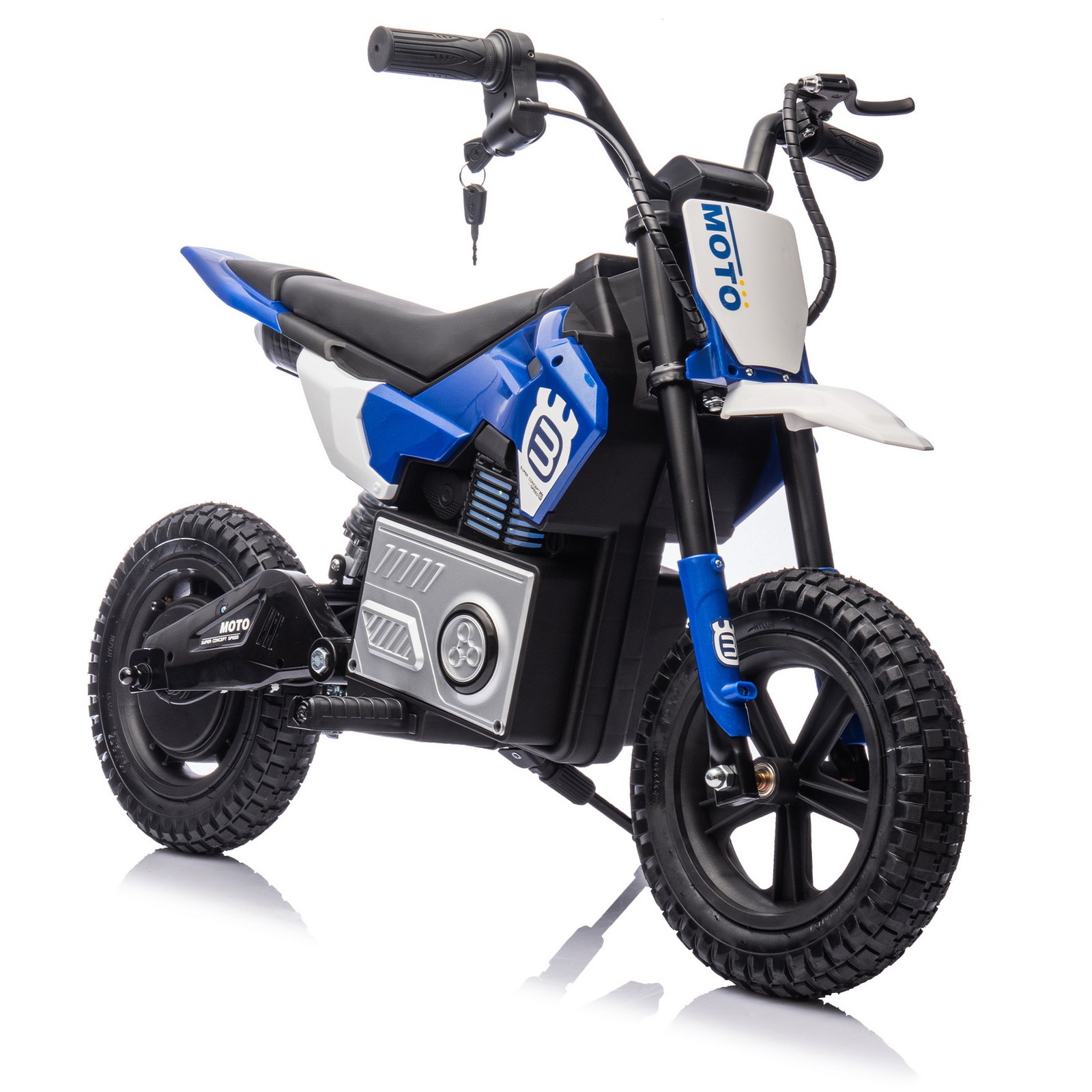 24V Kids Motocross Electric Motorcycle 200W Hub Motor Ride-On Bike LED Music Toy