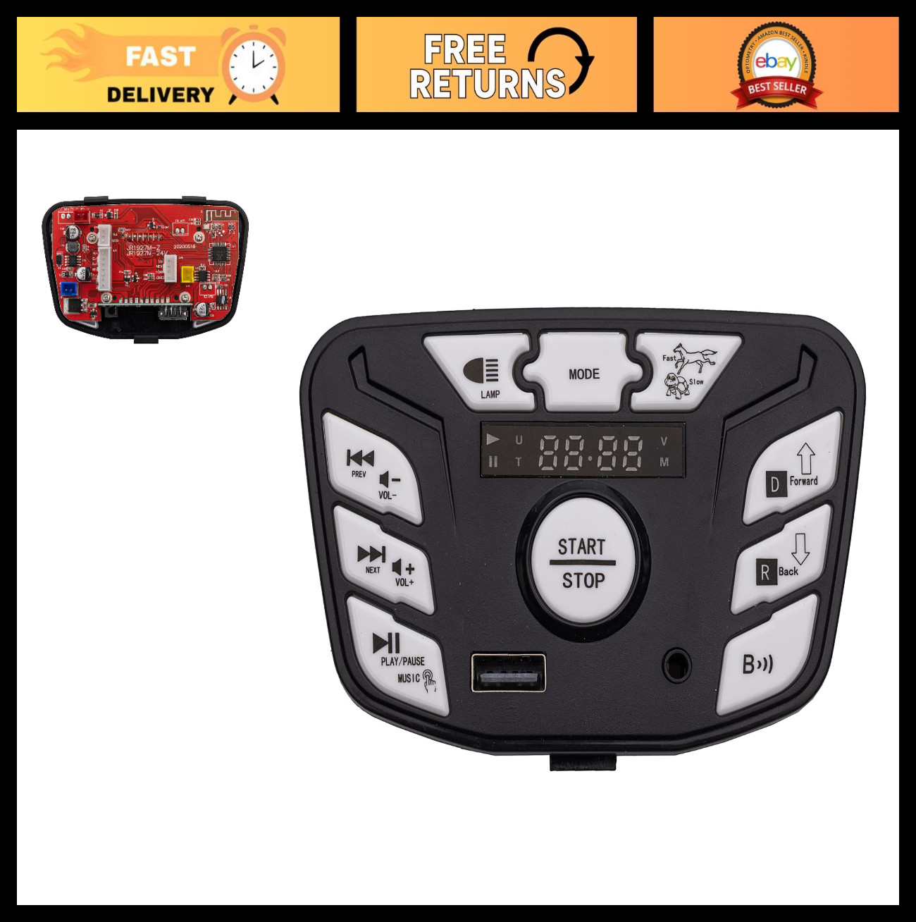 Children’s Electric Vehicle Power Supply Switch, Bluetooth Music Control Panel,