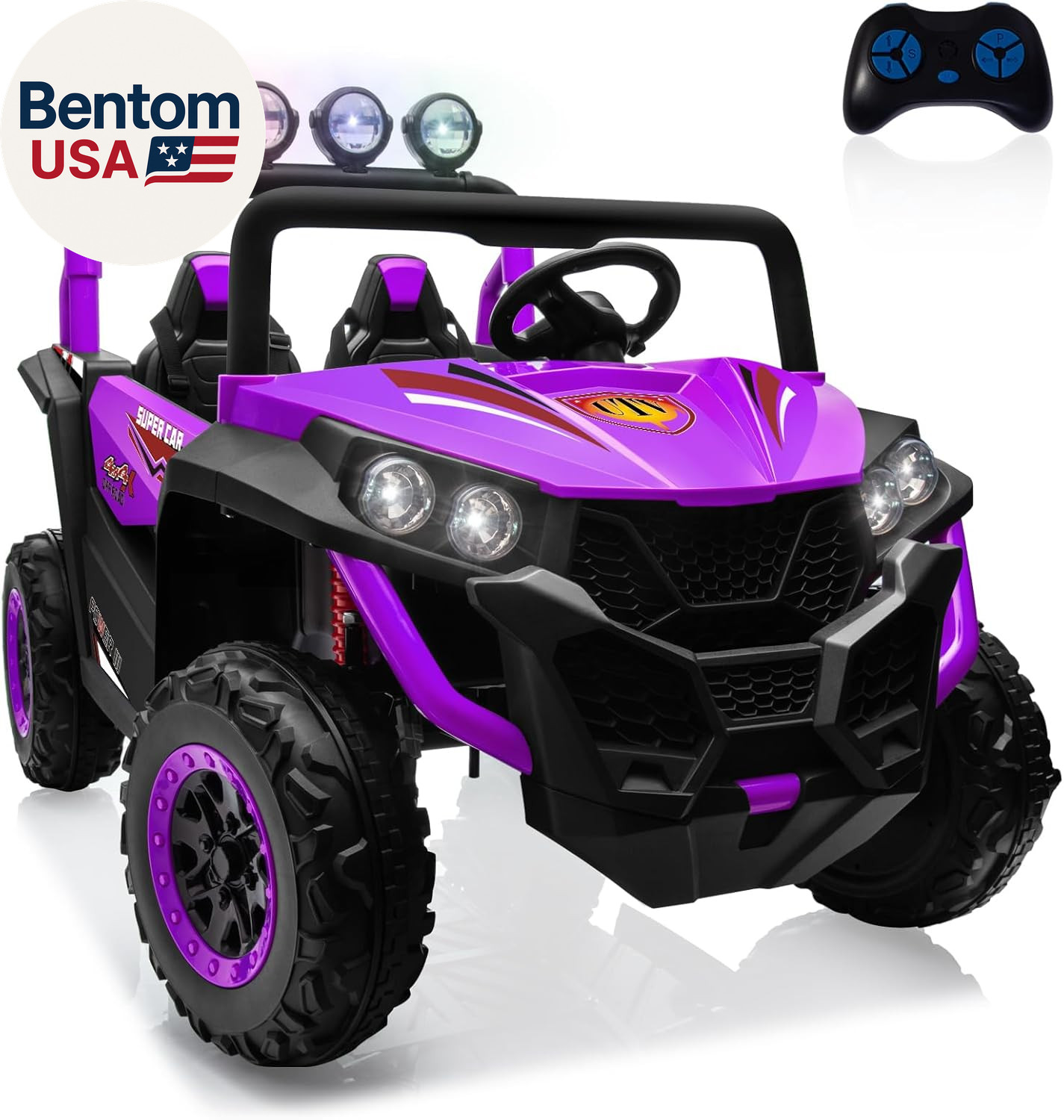 2 Seater Ride on Car Truck,24V Electric Vehicle Car for Kids 3-8 Years,200W Moto