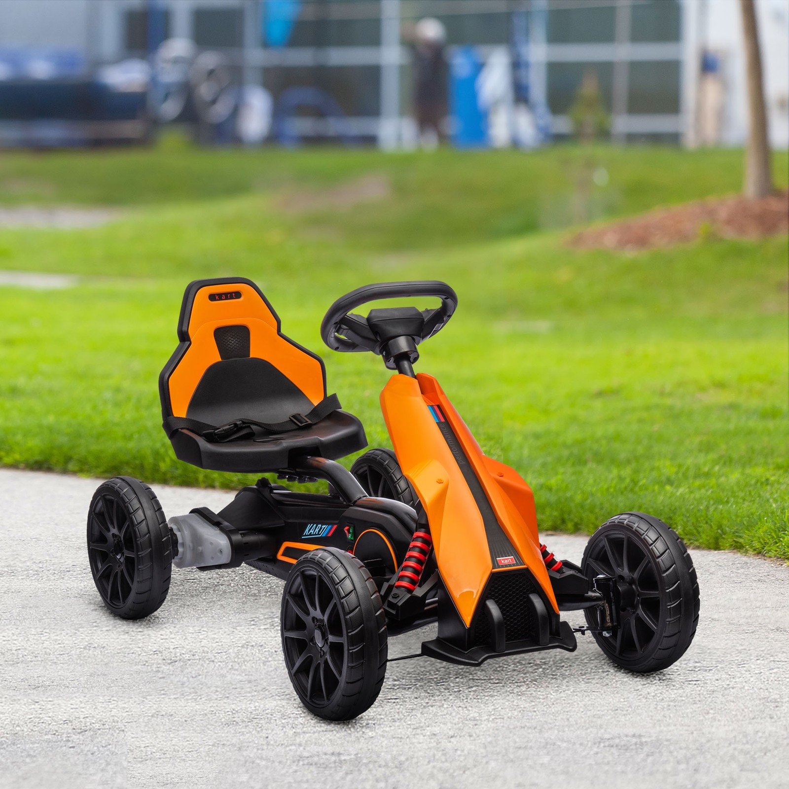12V Electric Go Kart for Kids w/ Adjustable Speed, Orange