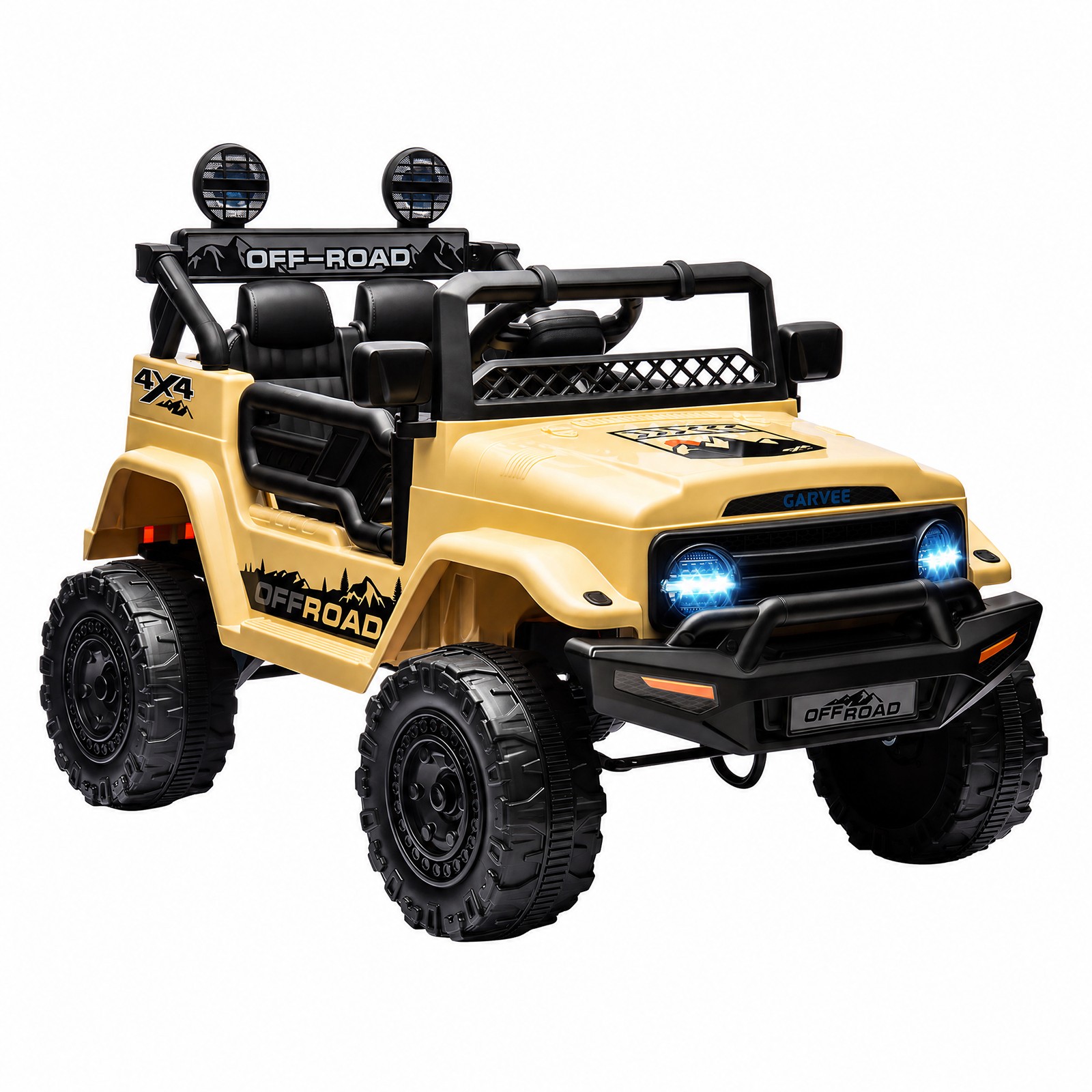 RC Ride on Truck Car 12V Kids Electric Vehicles,LED Lights,Bluetooth,3 Speeds