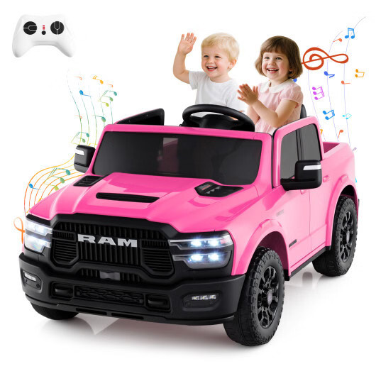 2 Seater 24V Ride on Toy for Big Kids Licensed Ram Truck with Remote and Music-P