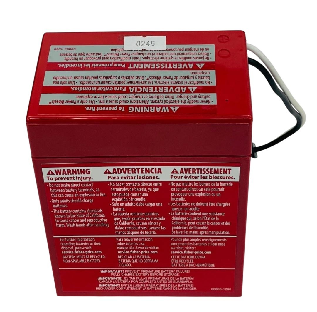 00801-0712 – Power Wheels Super 6 Volt Red Battery