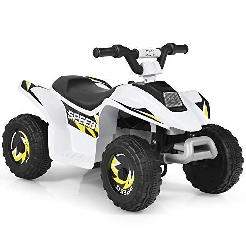 Costzon Kids 6V Battery Powered Electric ATV Ride On Quad White