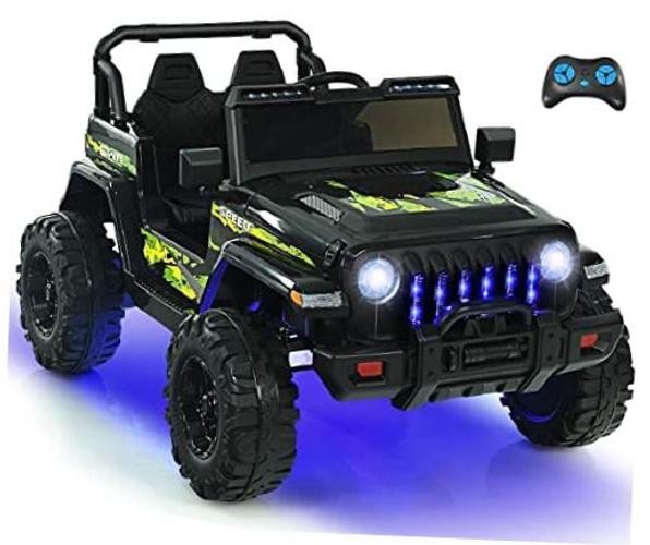 Kids Ride on Car Truck with 2.4G Remote Control & 12V Battery – Dark Black