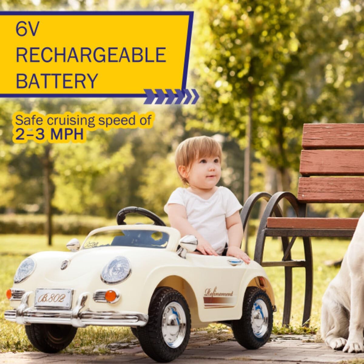 Kids Ride-On Car with Remote Control – Classic Kids’ Electric Vehicle – 6V Batte