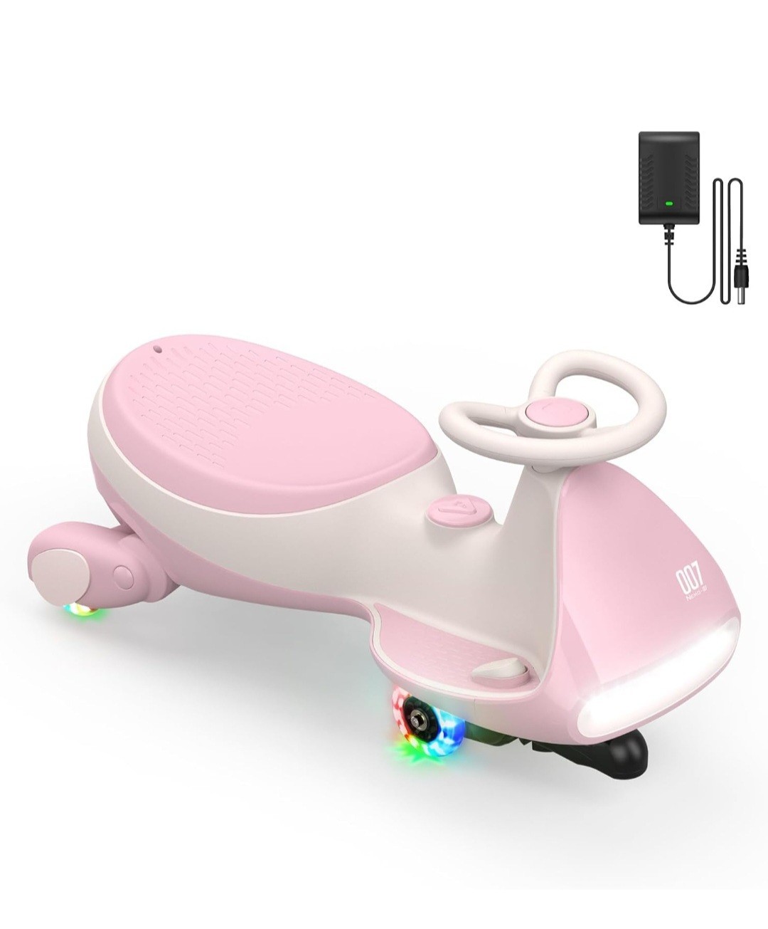 FanttikRide CyberWiggle N7 Pro Electric Wiggle Car Pink 12V Bluetooth Light