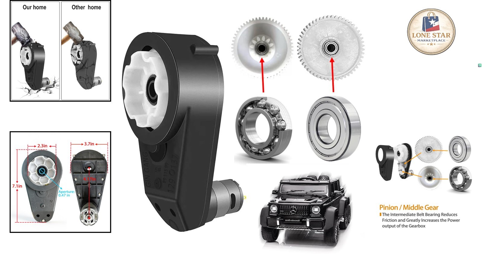 12V Gear Motor for Kids’ Ride-On Cars – 40000 RPM Performance Boost