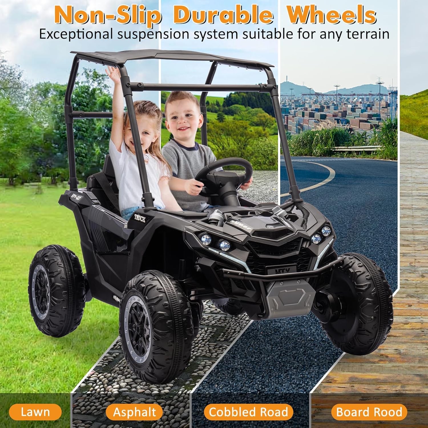 2 Seater Ride On Car Truck 24V Ride On Toys for Kids Electric Vehicle w/Remote