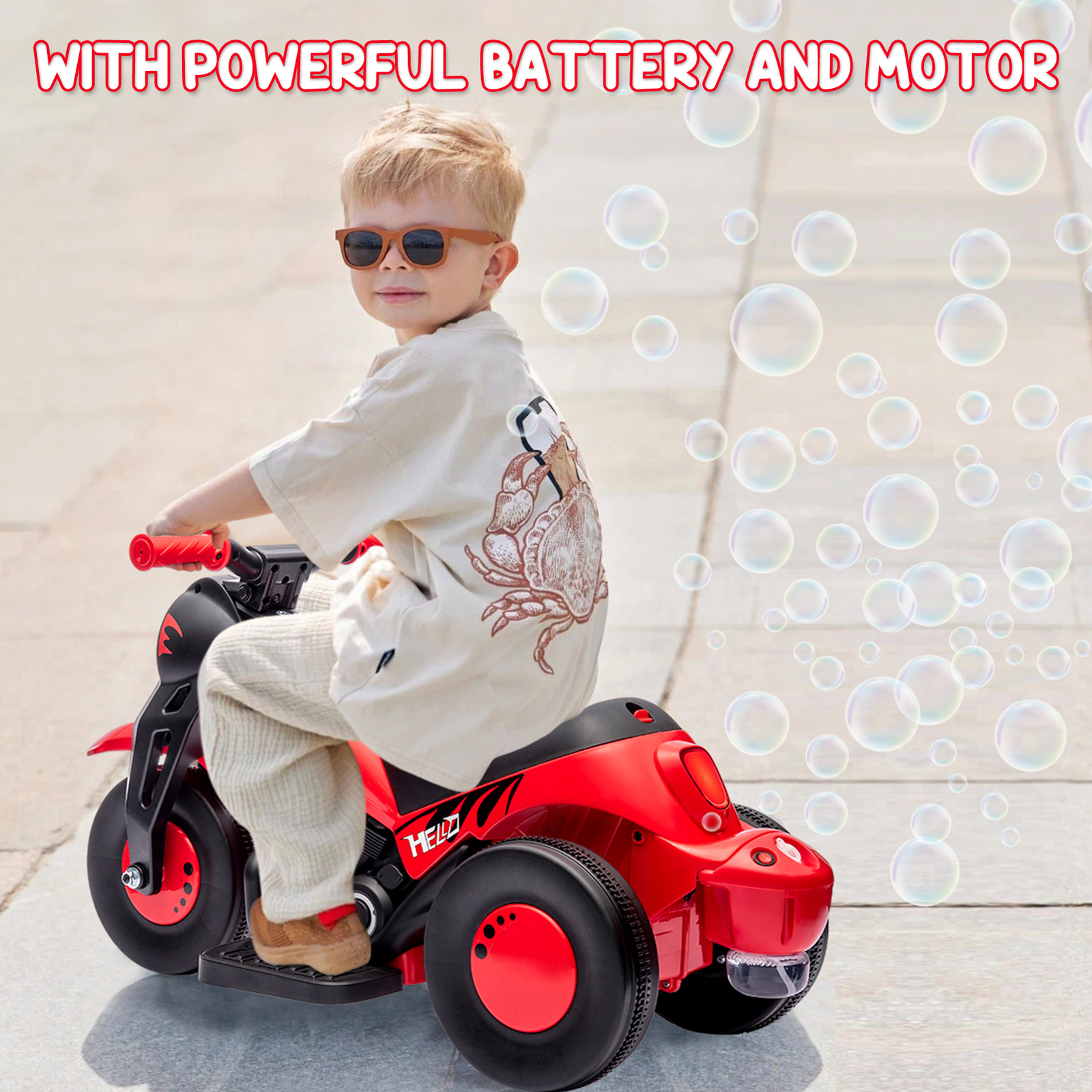Kids Electric Motorcycle 6V Battery Powered Ride On Motorbike Toy for Boys Girls