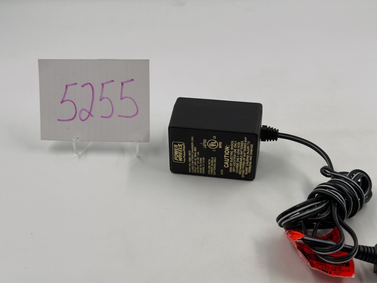 Fisher Price Power Wheels 12-Volt Batter Charger, Model 00801-0972, Used
