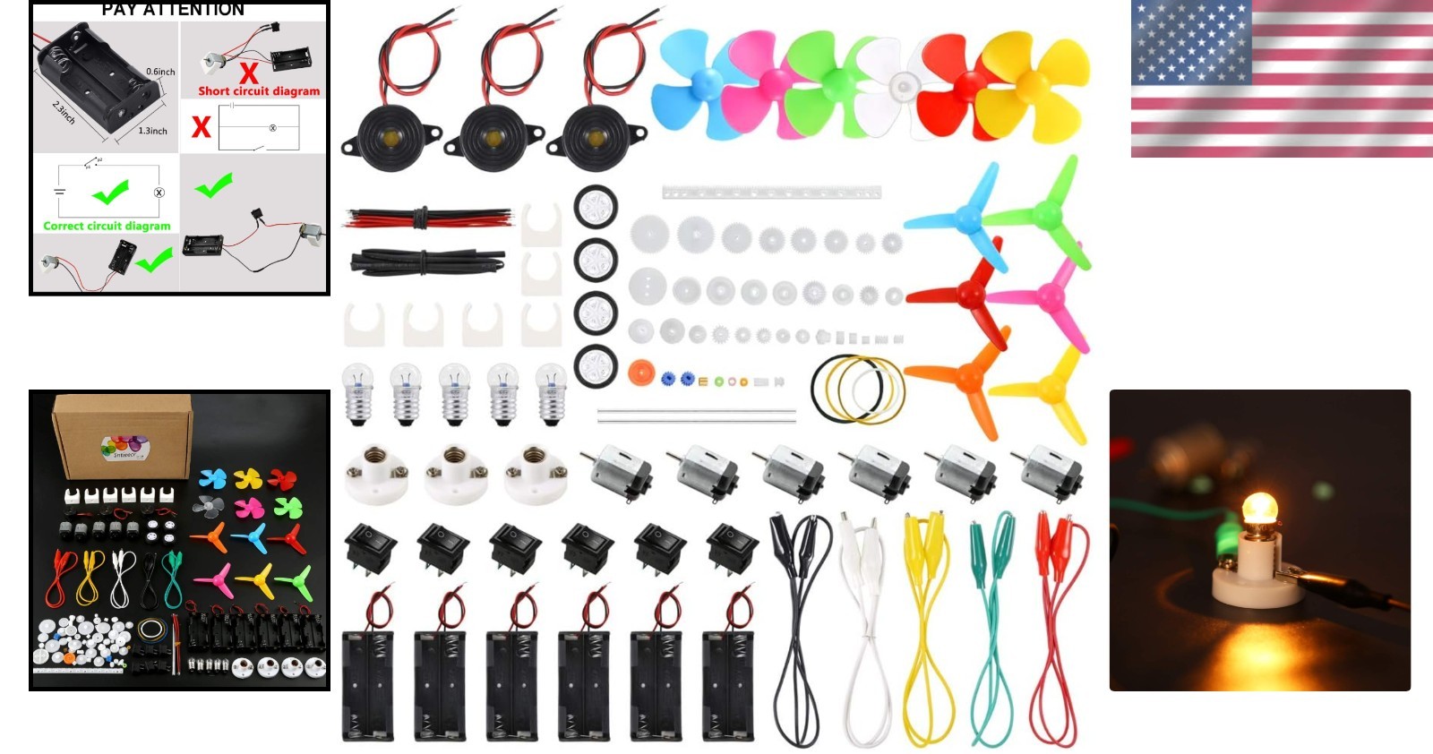 Interactive 131 PCS STEM DC Motors Experiment Set – Encourages Problem-Solving
