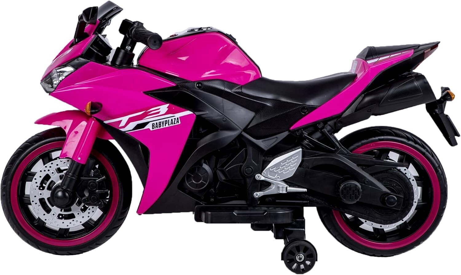 Kids Electric Motorcycle with Trainning Wheels for 3-8 Years Boys Girls,Pink