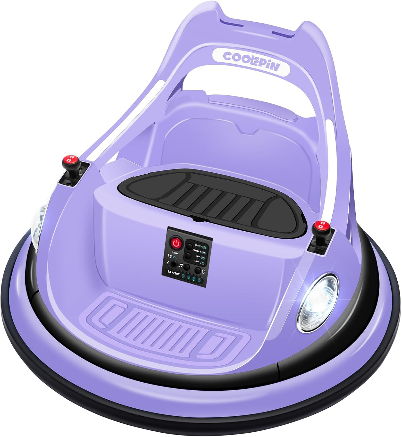 Lavender 12V Kids Bumper Car with Remote, 360° Spin, LED Lights & Music