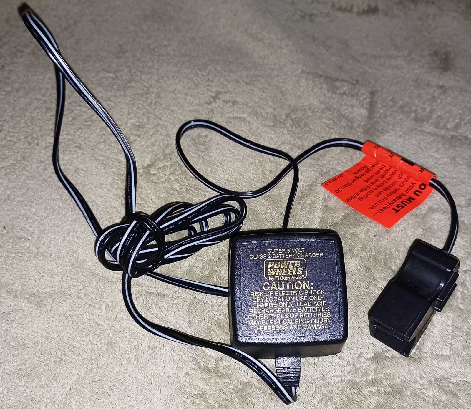 POWER WHEELS Battery Charger/Power Cord/Wall Plug/Supply 00801-0974 6V 6 Volt