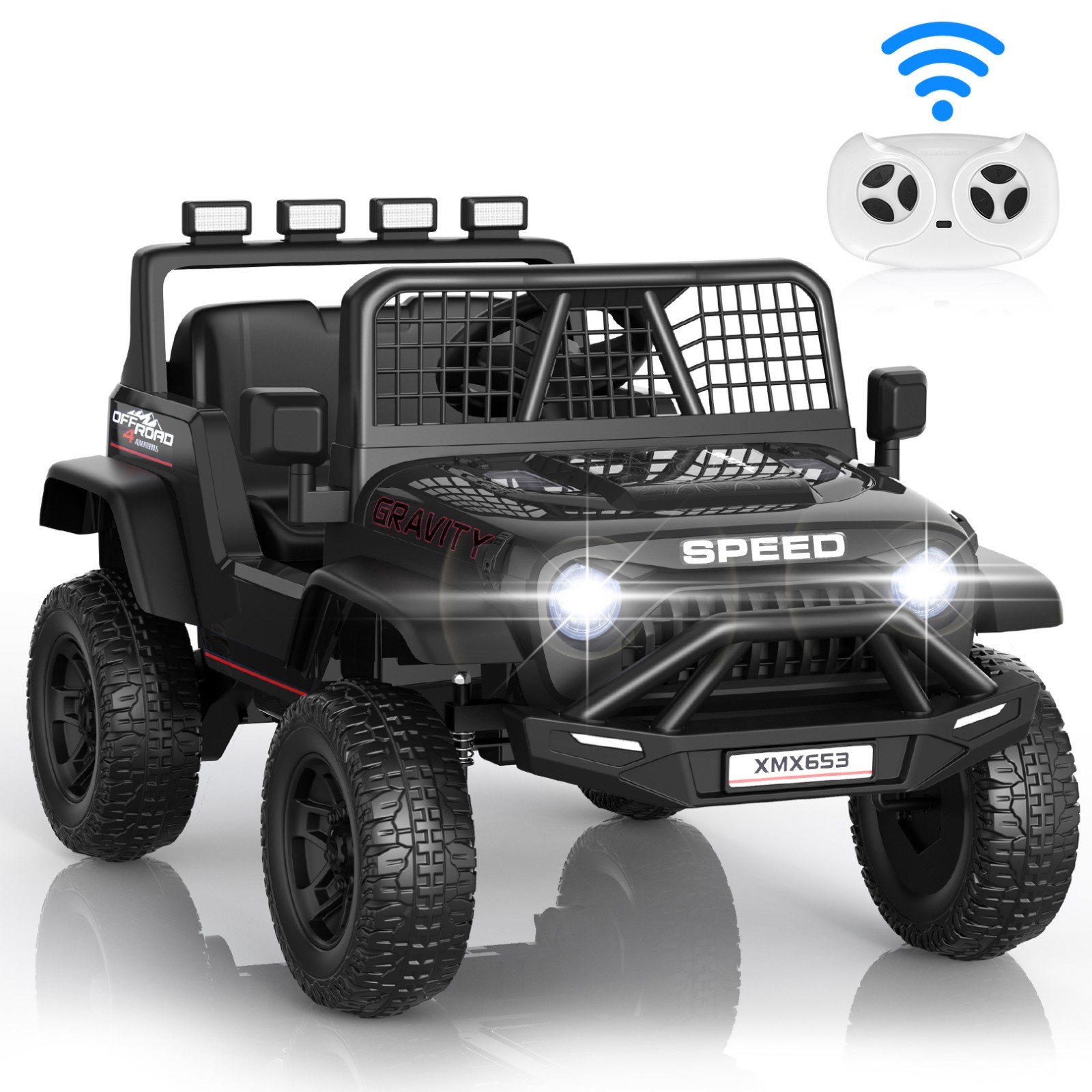 12V/24V Ride on Truck Car Kids Power Wheels Vehicle w/Remote Control & LED Light