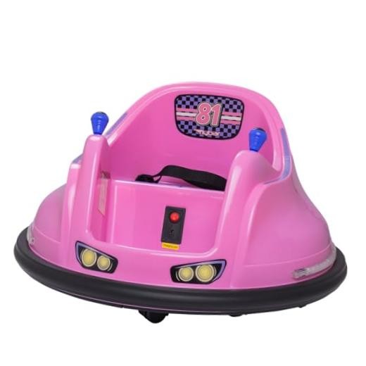 FunPark 6V Bumper Car for Toddlers, Electric Toddler Ride On 6v Pink/Purple