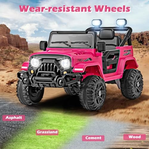 Pink 12V Battery Powered Electric Vehicle for Kids – Remote – Ride-On Truck