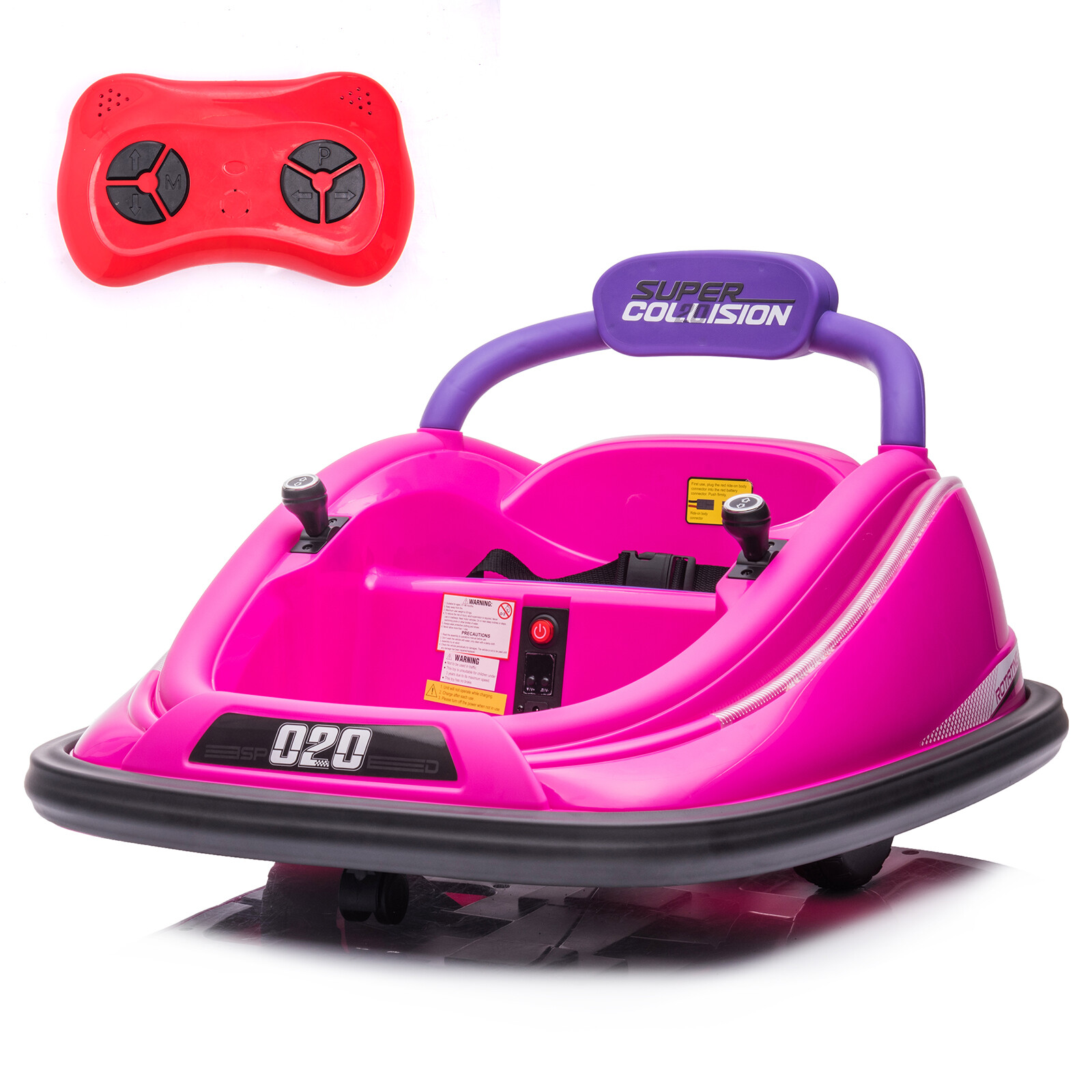 12V Ride On Bumper Car 360° Spinning for Kids Electric Toys w/ Remote Control