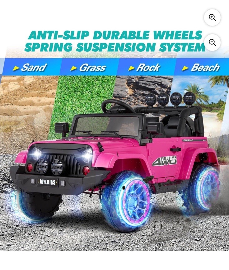 JOYLDIAS Kids Ride on Truck Electric Car w/ Bluetooth Remote Control MP3 Player