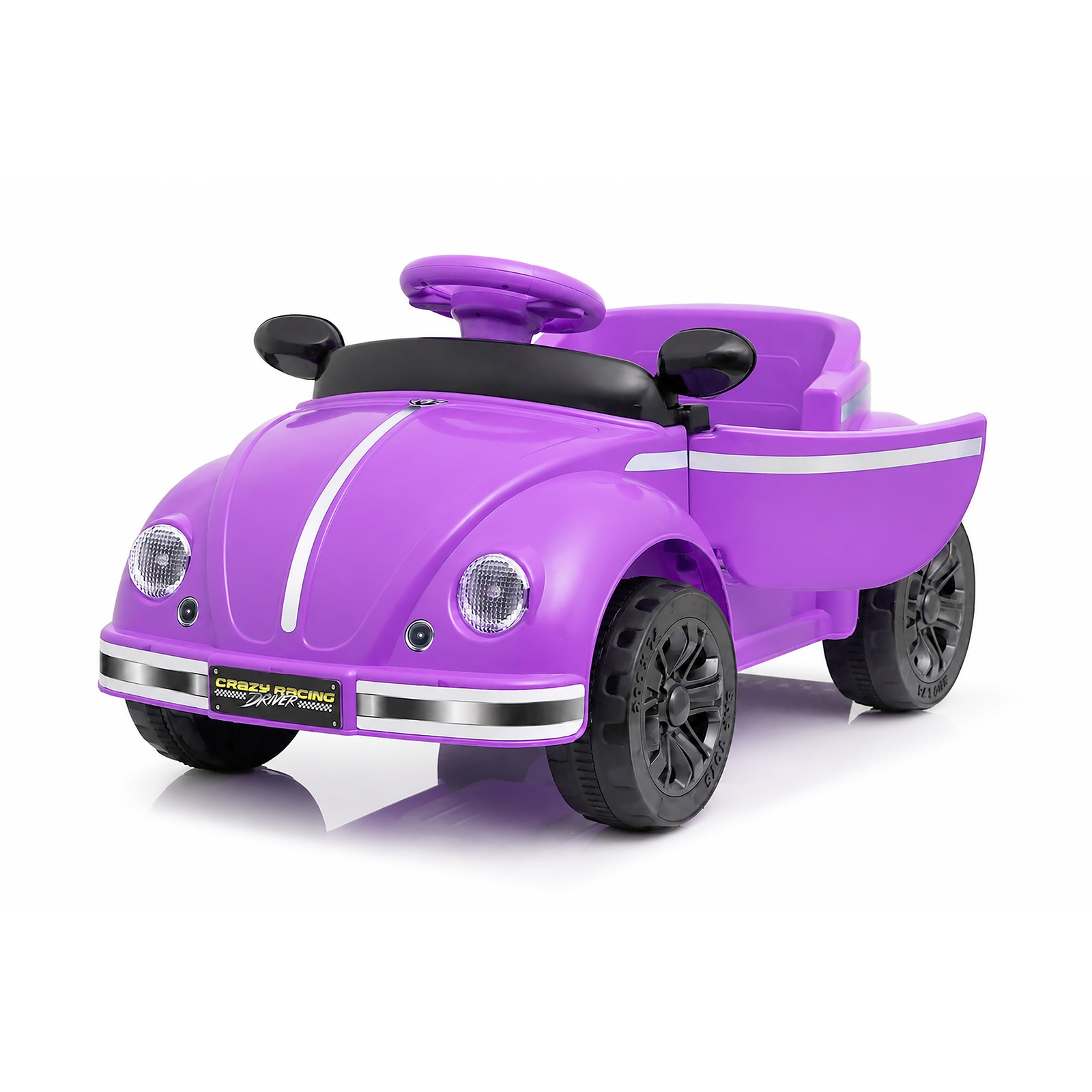 12V Kids Ride On Car Wheel LED USB & Bluetooth Suitable for Kids Aged 2-4 Purple