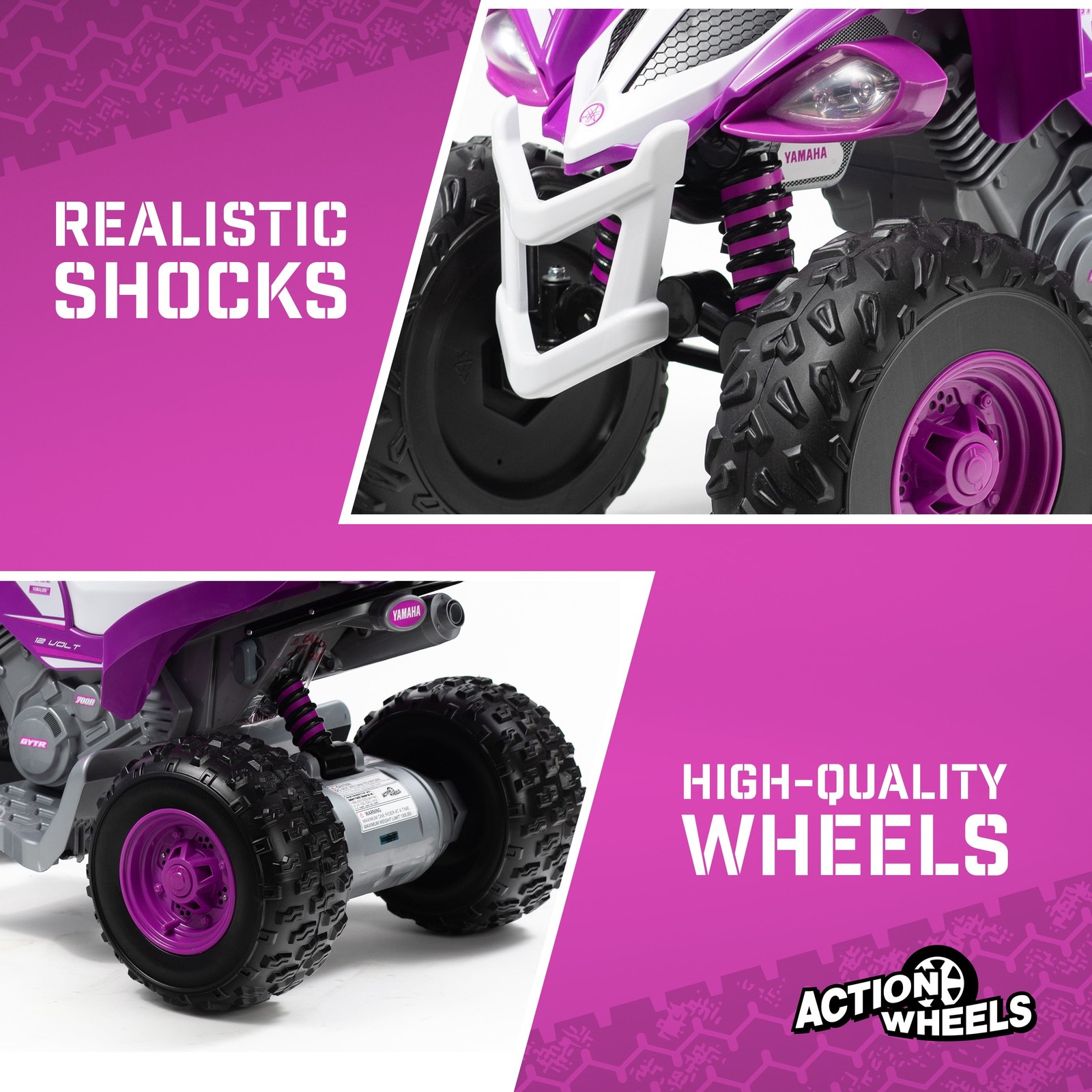 Raptor ATV 12-Volt Battery-Powered Ride-On ATV – Purple and White for Girls Ages