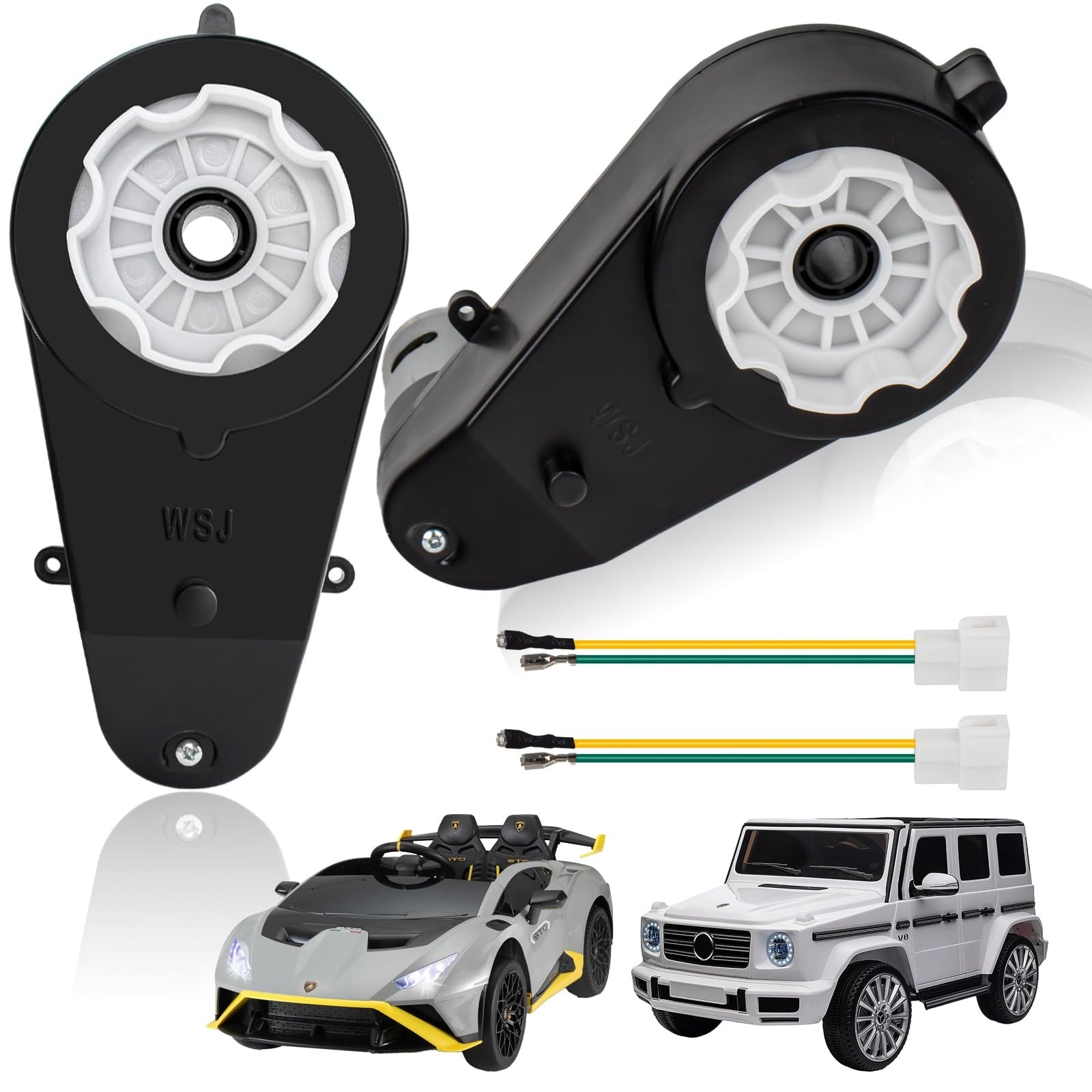 2Pcs 24V Gearbox Motor Upgrade for Kids Ride-On Cars, 40000RPM Replacement Parts