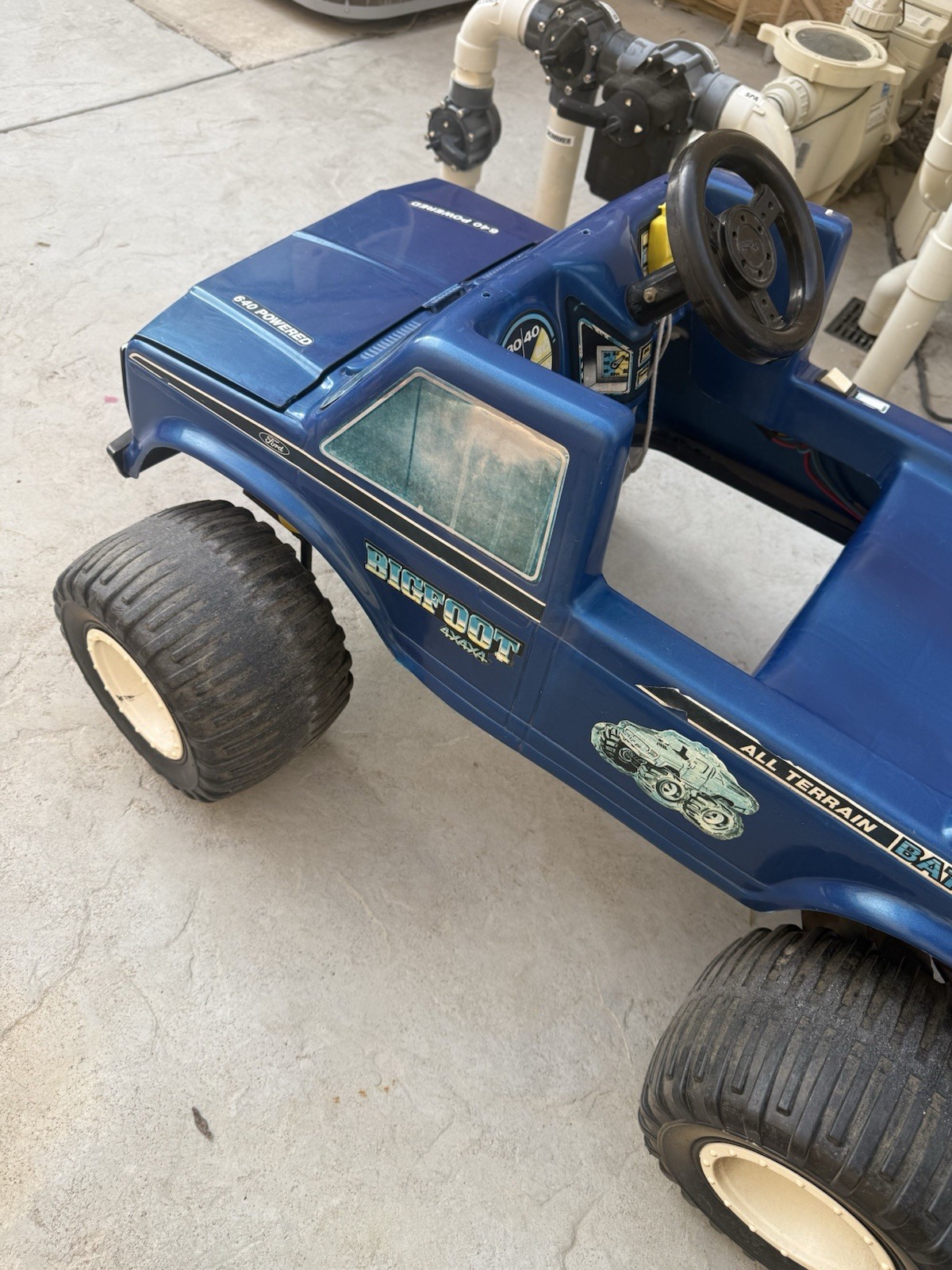 Power Wheels Bigfoot Blue Battery Operated Ride-On Truck Toy for Ages 3-7