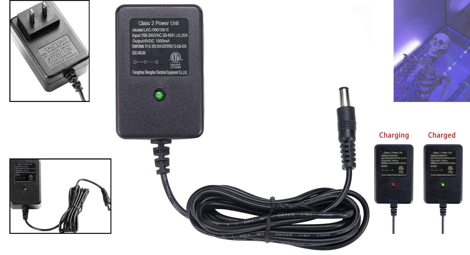 6V Universal Battery Charger for Electric Ride-On Cars – Lightweight & Portable
