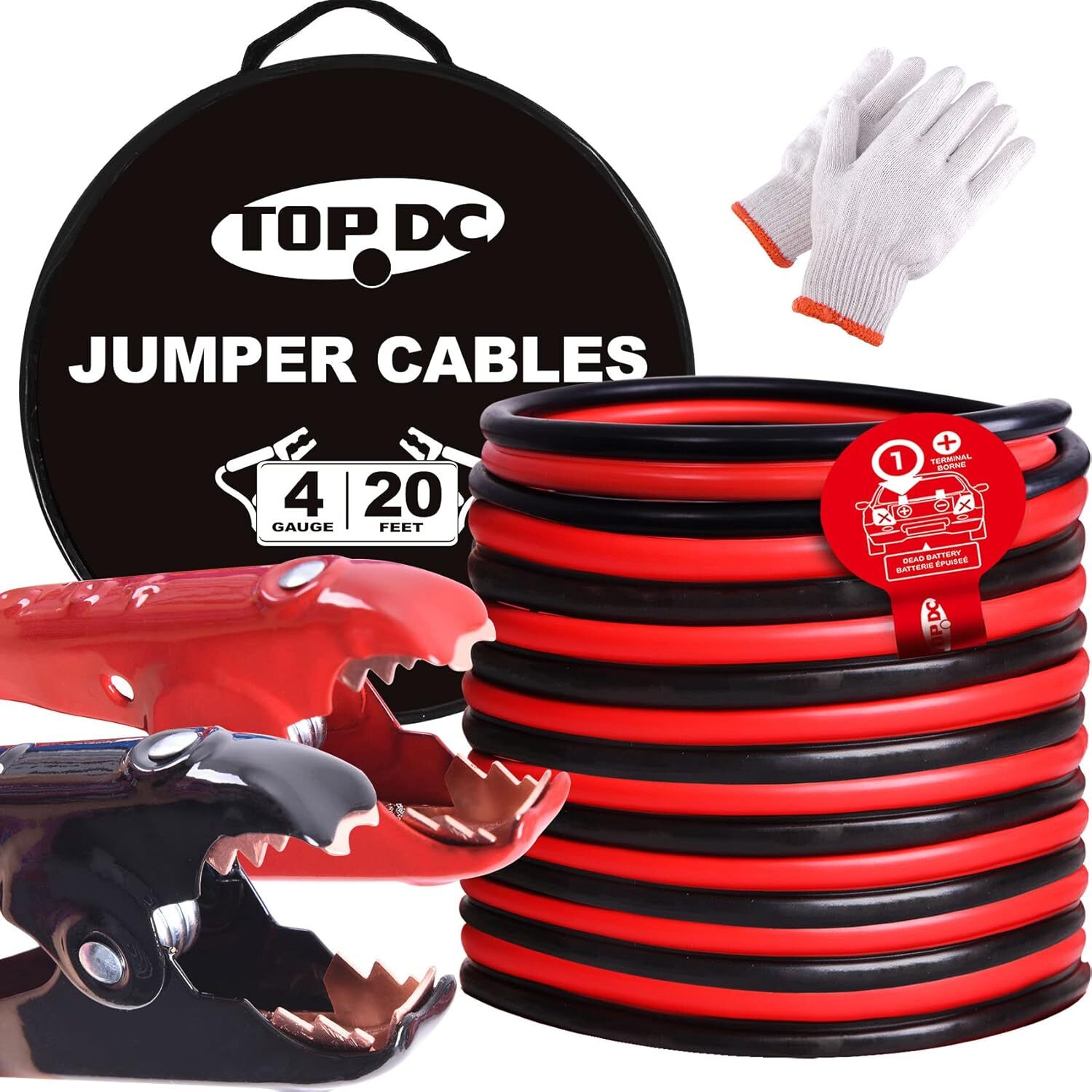 Jumper Cable Battery Charger Clamps For Car SUV Vans Trucks Heavy Duty 16/25 FT