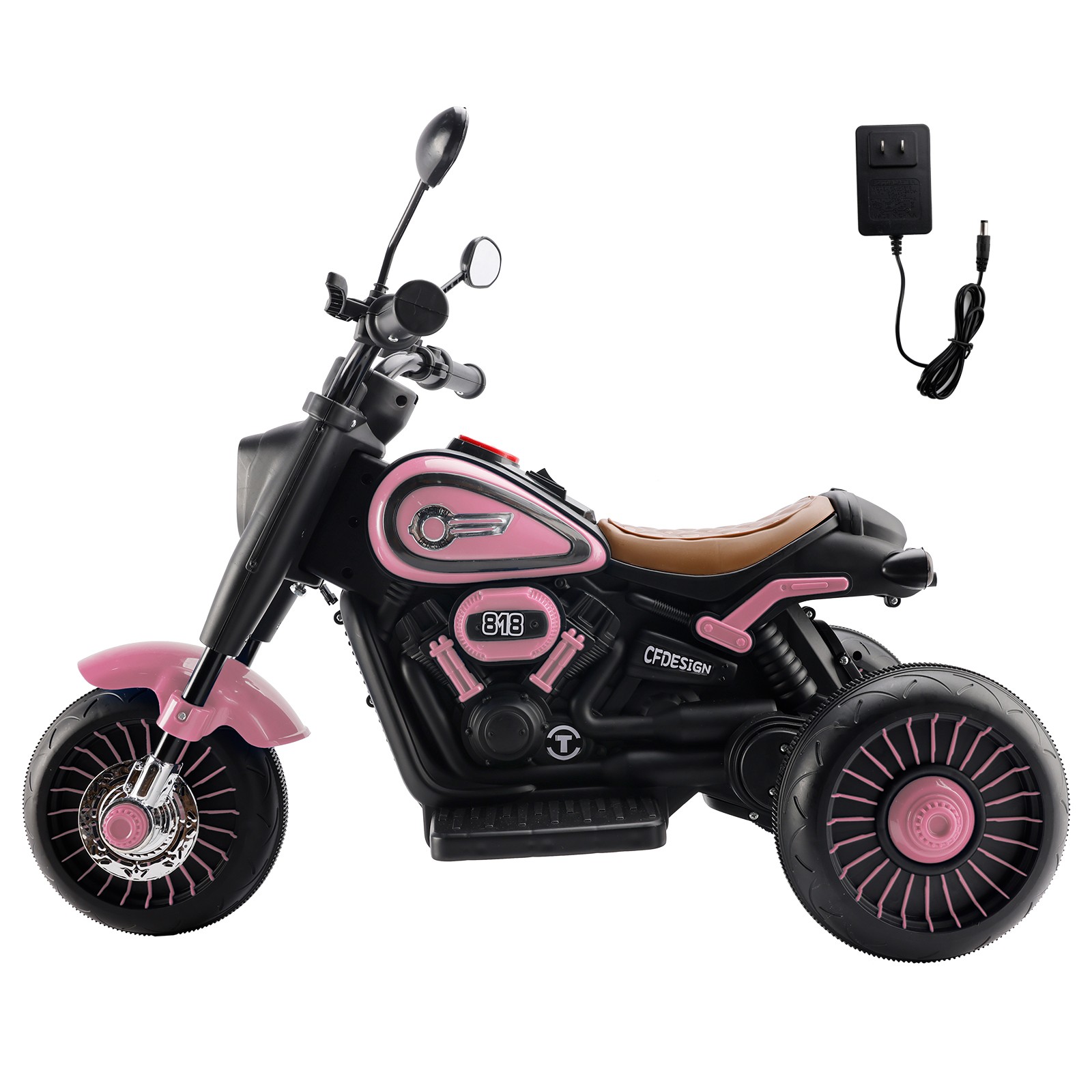 3Wheel 6V Kid Ride On Motorcycle Electric Toy w/ Colorful Light And Music Pink