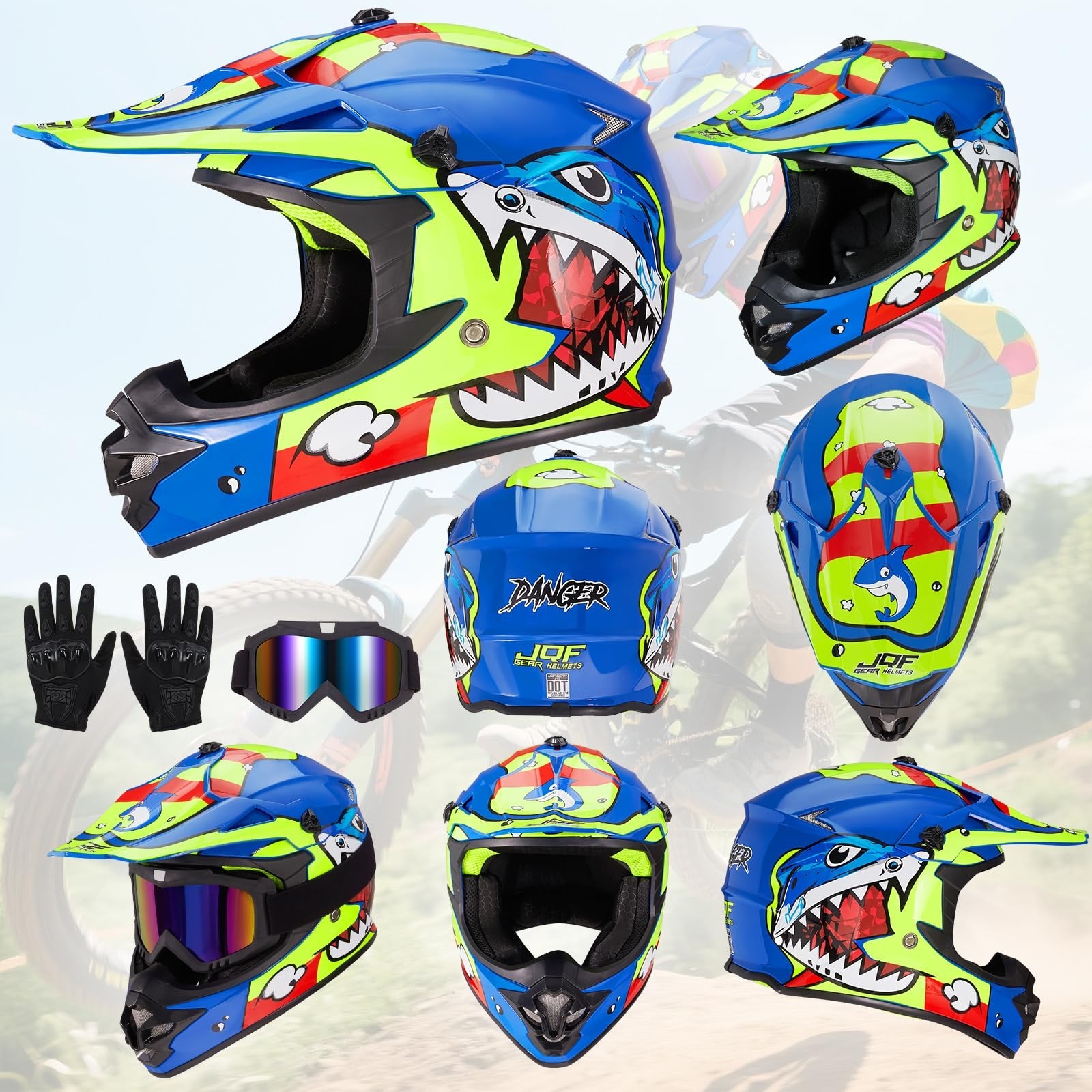 Youth Kids Dirt Bike Helmets Motocross Offroad ATV BMX MX Dirtbike Motorcycle…
