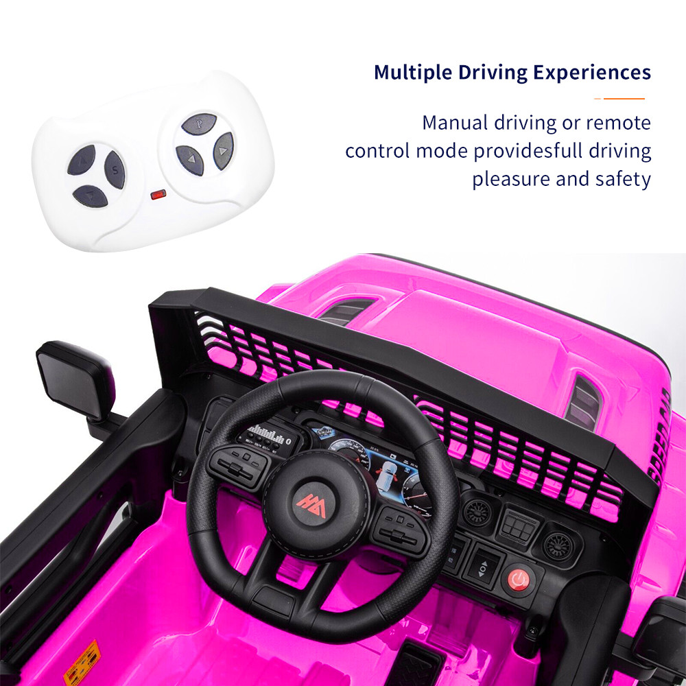 12V Kids Electric Car Ride on Toy Pink Jeep-style Battery Powered w/Remote MP3