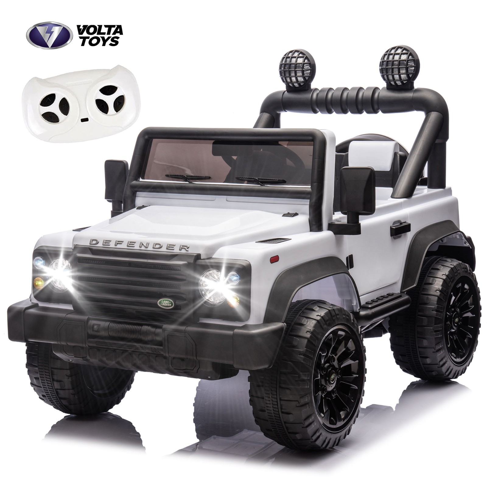 24V Kids Ride On Car Licensed Land Rover Defender w/Remote,ELectric Toys, White