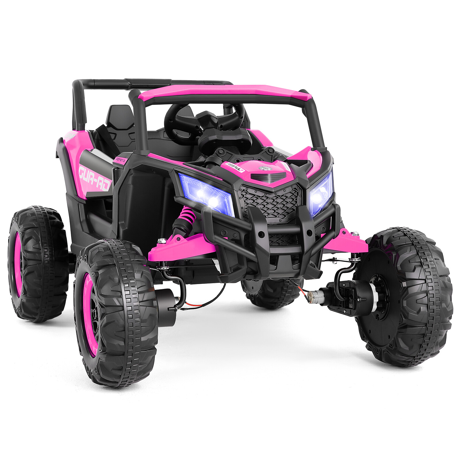 12V Kids Pink Ride On UTV Vehicle Electric Off-Road Car with Music, RC, LED
