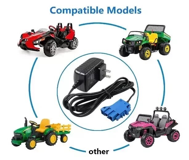 12V Battery Charger for Peg Perego, Ground Force Tractor John Deere Gator XUV ..
