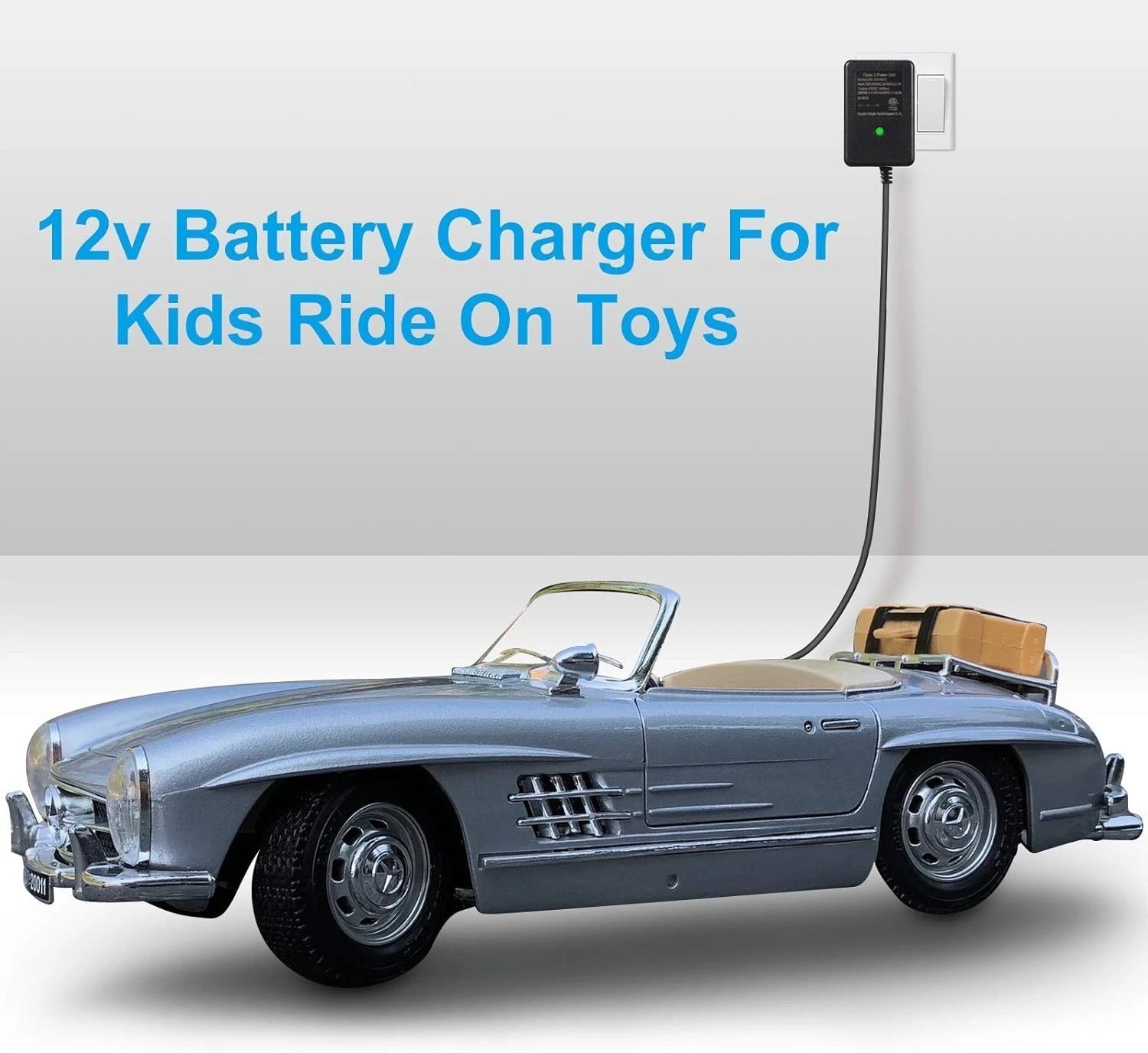 Universal 12V Battery Charger for Electric Ride-On Cars – LED Indicator Light