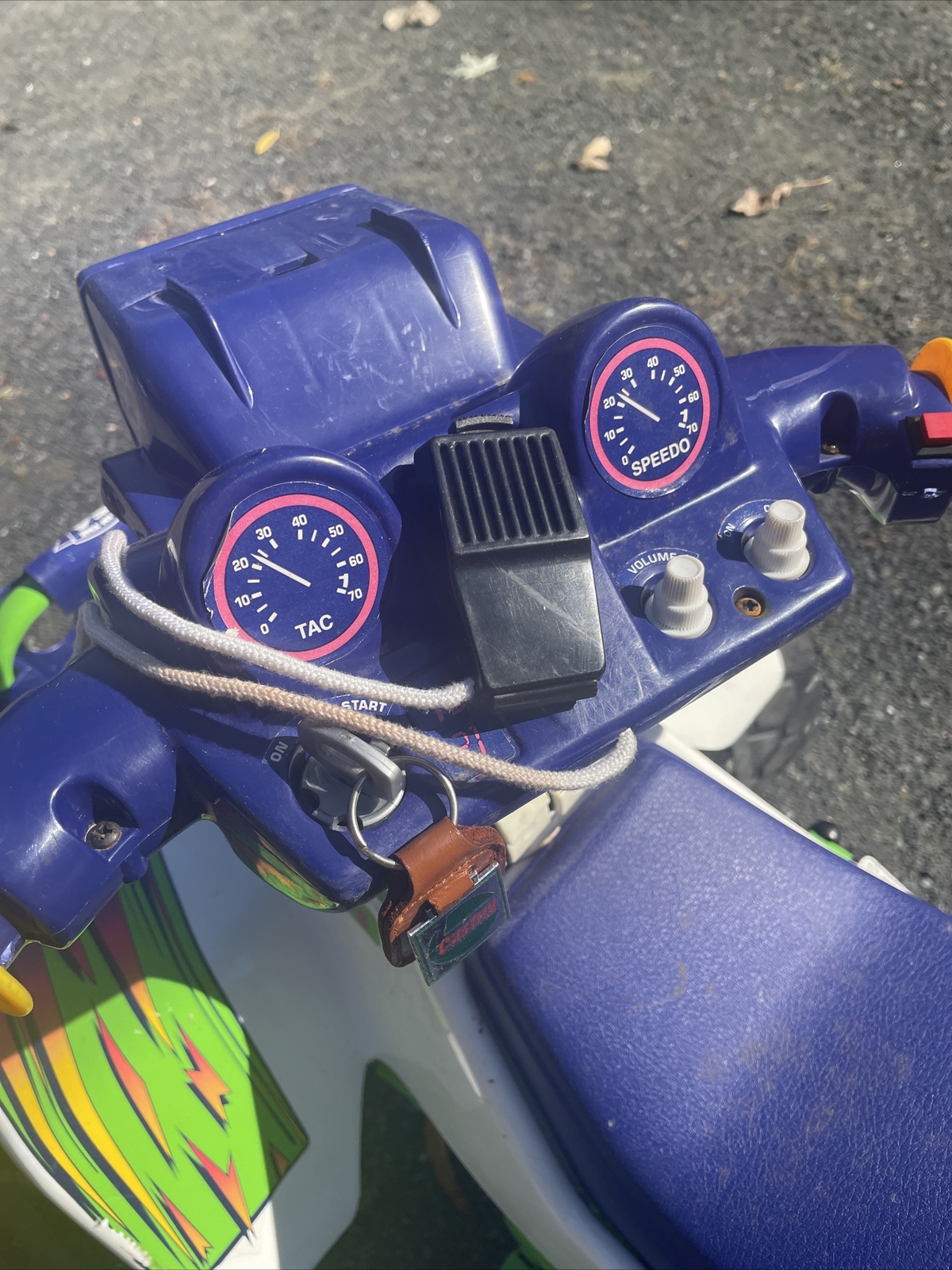 Vtg 90s Kawasaki Ninja XCR Power Wheels Ride-On Quad Neon Kids Rare Car Retro