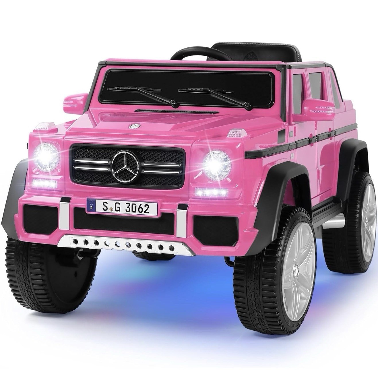 Mercedes-Benz Pink Battery Powered Ride-On SUV Kids Car with Lights